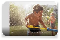kids playing with water hose photograph